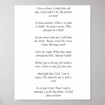 Poem over autorijden om vrede te vinden