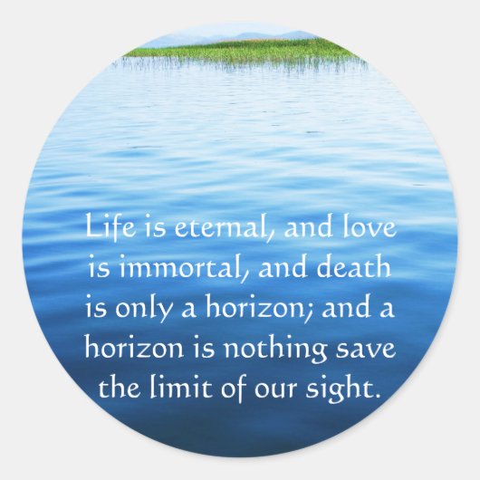 Poem Over Dood - Inspirerend Rooiende Citaat Ronde Sticker (Voorkant)