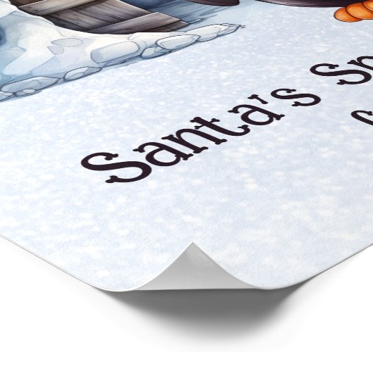 Poem Pastel Snow Schattige Rhyme Penguin Christmas Poster (Hoek)