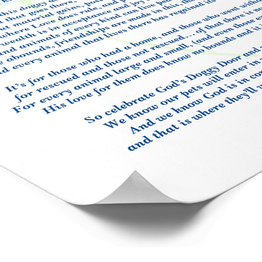 Poem: speciale leden van huisdieren, FL-Poster (Ma Poster (Hoek)