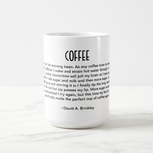 Poem voor de ochtendkop koffie koffiemok (Center)