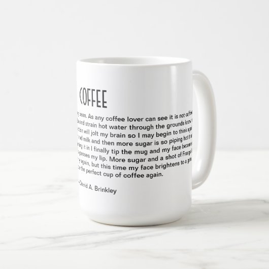 Poem voor de ochtendkop koffie koffiemok (Voorkant rechts)