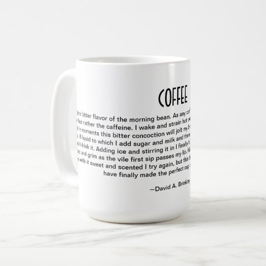 Poem voor de ochtendkop koffie koffiemok (Voorkant links)