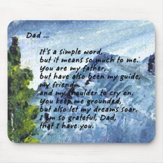 Poem voor papa muismat (Voorkant)