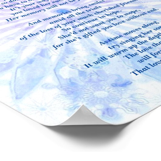 Poem: Vrouw Pet Loss Sympathie PB Poster Matte (Hoek)