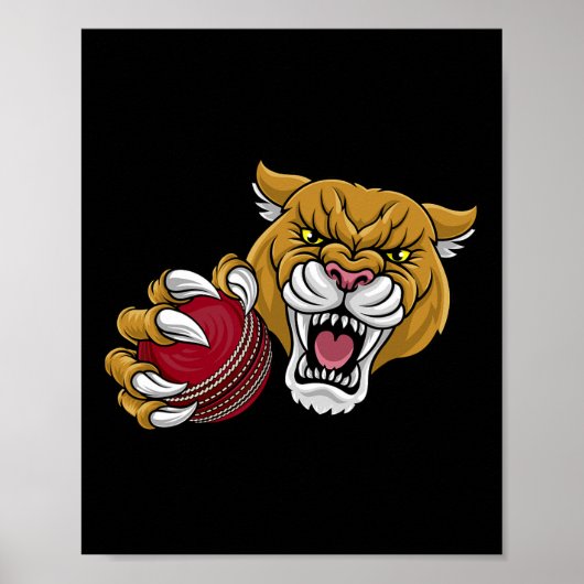Poema Panther Mountain Lion Puma Cricket Cartoon Poster (Voorkant)