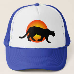 Poemaansilhouet rode cirkel trucker pet