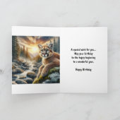 Poema's Luipaard Liggend op Klif Verjaardag Kaart (Binnen)