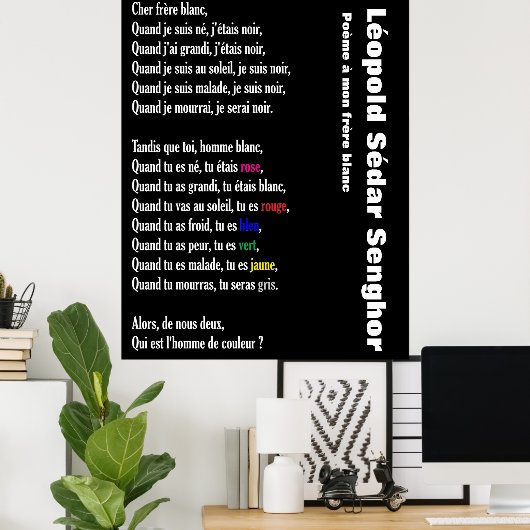Poème a mon frère blanc poster (Thuiskantoor)