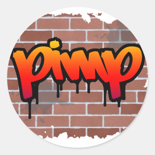 poengraffiti ontwerp ronde sticker (Voorkant)