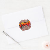 poengraffiti ontwerp ronde sticker (Envelop)