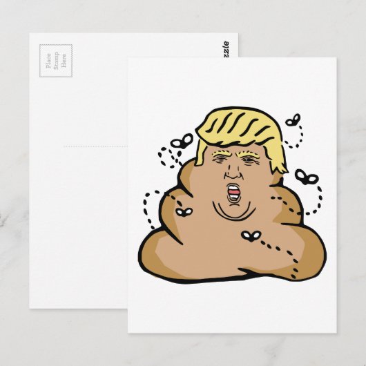 poep donald trump briefkaart (Voorkant / Achterkant)