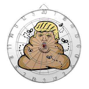 poep donald trump dartbord