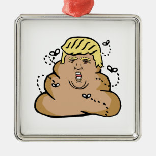 poep donald trump metalen ornament