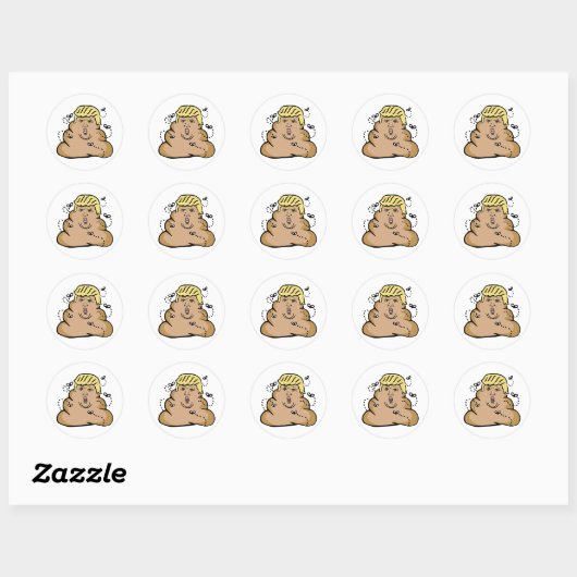 poep donald trump ronde sticker (Vel)
