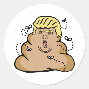 poep donald trump ronde sticker
