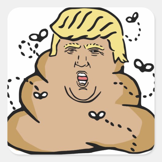 poep donald trump vierkante sticker (Voorkant)