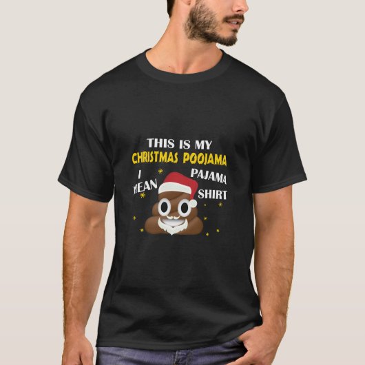 Poep Emoji Dit is mijn kerstpojama - pyjama T-shirt (Voorkant)