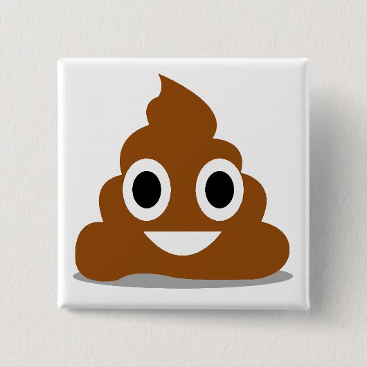 Poep Emoji Emoticon Grappige Knop Speldje (Voorkant)