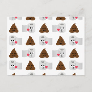 poep emoji en toiletpapier briefkaart