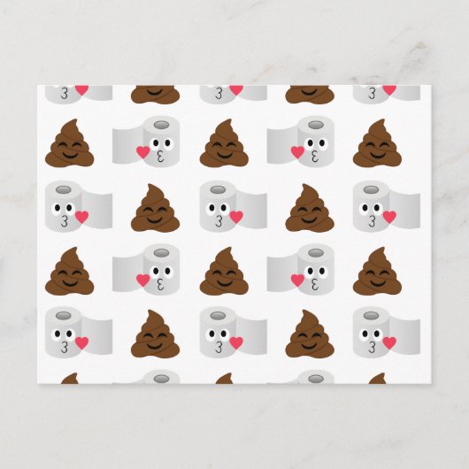 poep emoji en toiletpapier briefkaart (Voorkant)