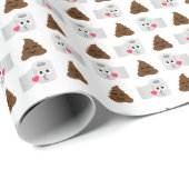 poep emoji en toiletpapier cadeaupapier (Rol Hoek)