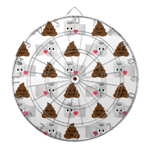 poep emoji en toiletpapier dartbord