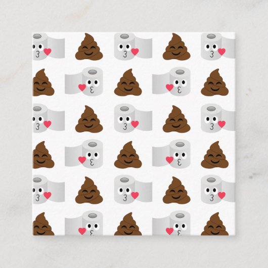 poep emoji en toiletpapier informatiekaartje (Voorkant)