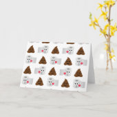 poep emoji en toiletpapier kaart (Gele Bloem)
