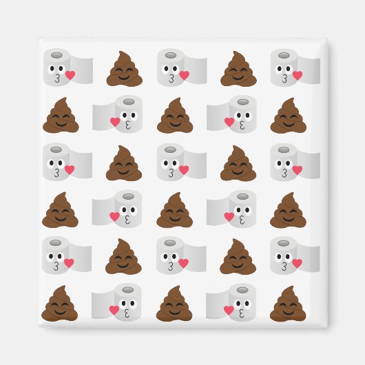 poep emoji en toiletpapier magneet (Voorkant)