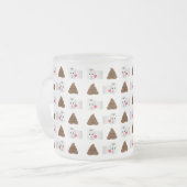 poep emoji en toiletpapier matglas koffiemok (Voorkant links)