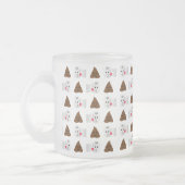 poep emoji en toiletpapier matglas koffiemok (Links)