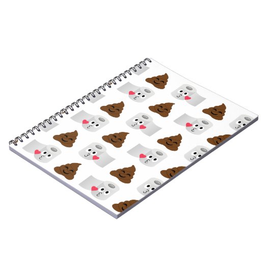 poep emoji en toiletpapier notitieboek (Linkerzijde)