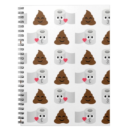 poep emoji en toiletpapier notitieboek (Voorkant)