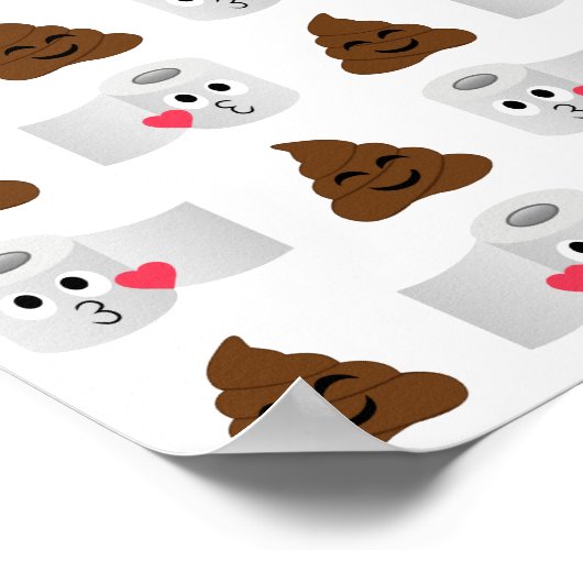 poep emoji en toiletpapier poster (Hoek)