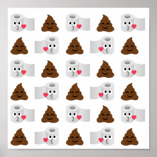 poep emoji en toiletpapier poster