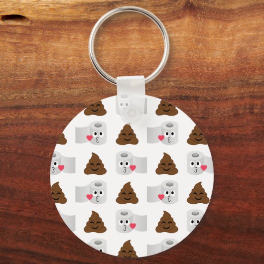 poep emoji en toiletpapier sleutelhanger (Voorkant)