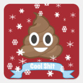 Poep Emoji Funny Kerst sticker (Voorkant)