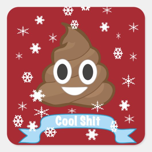 Poep Emoji Funny Kerst sticker (Voorkant)