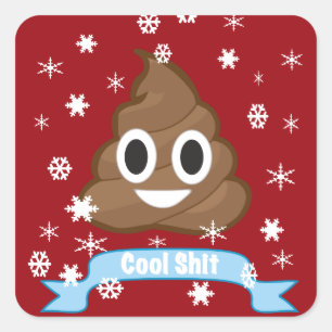 Poep Emoji Funny Kerst sticker