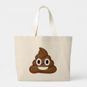poep emoji grote tote bag (Achterkant)