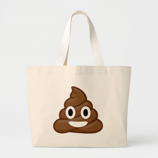poep emoji grote tote bag (Voorkant)
