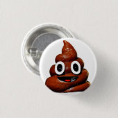 Poep, emoji, knop 💩 ronde button 3,2 cm (Voorkant /achterkant)