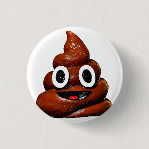 Poep, emoji, knop 💩 ronde button 3,2 cm