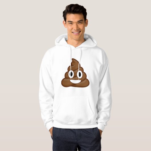 Poep emoji mannen hooded sweatshirt hoodie hoody (Voorkant volledig)