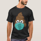Poep Emoji Met Facemask Grappige Quarantaine Poep  T-shirt (Voorkant)