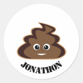 Poep Emoji Verjaardagsfeestje Favor Ronde Sticker
