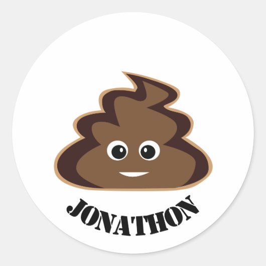 Poep Emoji Verjaardagsfeestje Favor Ronde Sticker (Voorkant)