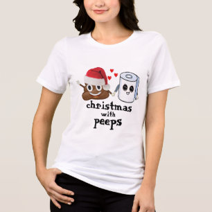 Poep emoji & wc papier Liefde, Kerst Humor Tri-Blend Shirt