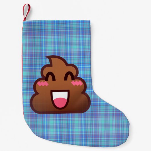poep emoji xmas kerstmis kleine kerstsok (Voorkant)